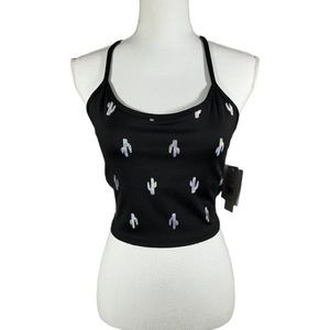 Women’s Black Beyond Yoga Slim Racerback Cropped Yoga Tank Size Large NWT